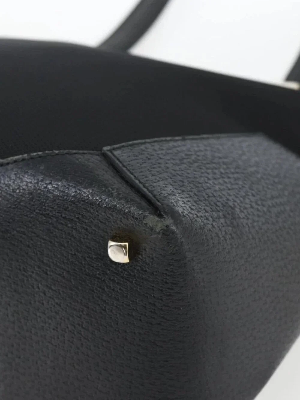 Salvatore Ferragamo Tote Bag Nylon Leather Black Gold Auth 164446